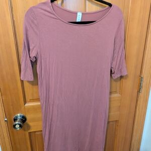 mts Mauve Scoop Neck Tee Dress